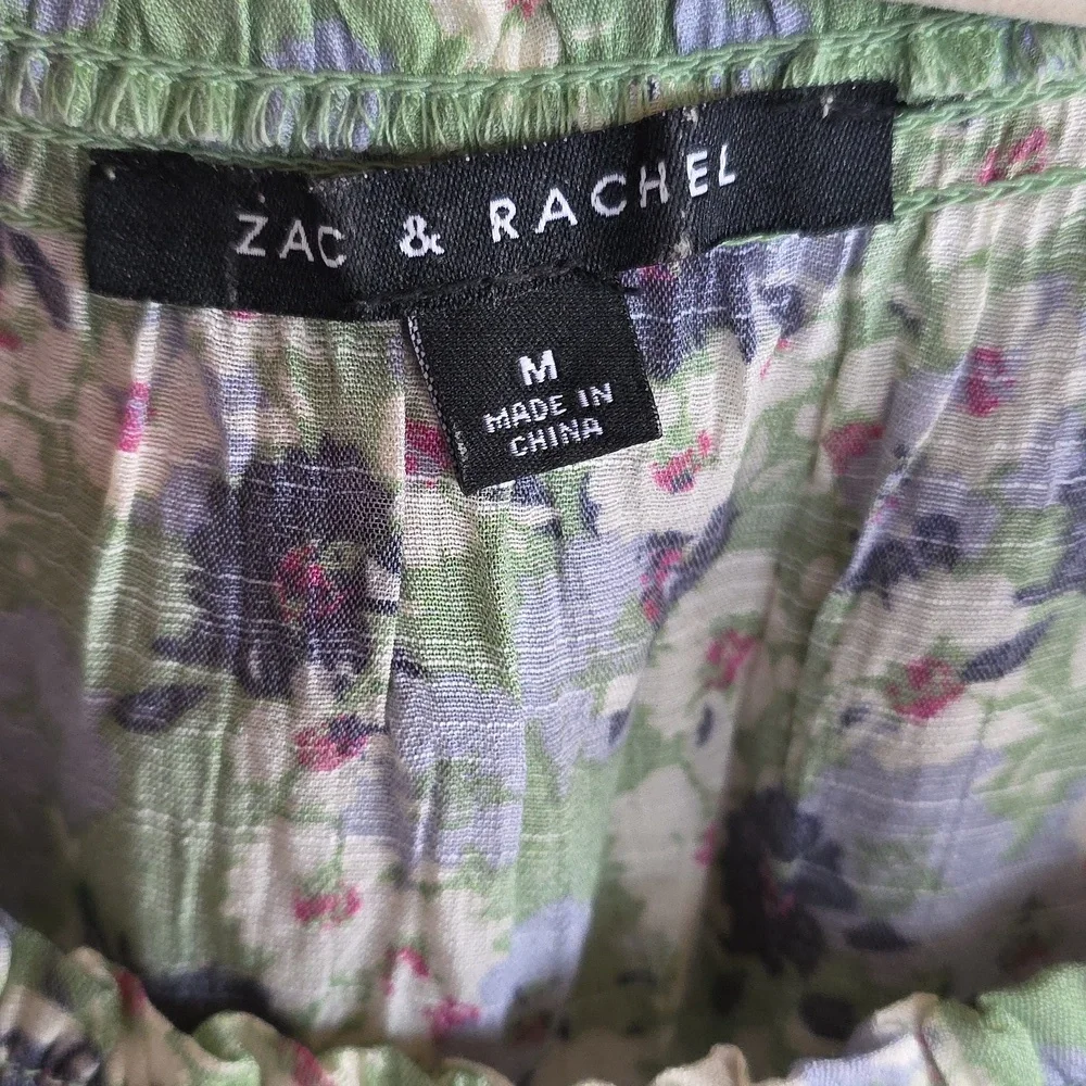 Zac & Rachel Floral Blouse in Green and Purple - Picture 2 of 5
